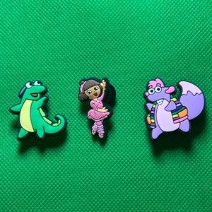 Set of 3 Dora the Explorer Nickelodeon Croc Charms. Bundle up to save more.